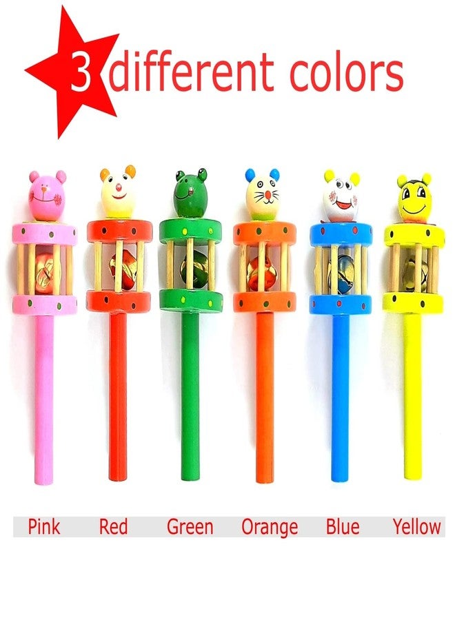 Little Mind Wooden Rattles Toys for Baby/New-Born Infant Kids - Set of 5 pcs - Multicolor - Discover Sounds, Develops Sensory Skills - Image 2
